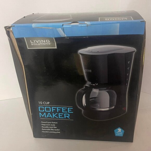 Living Solutions 10 Cup Coffee Maker, - Picture 3 of 4